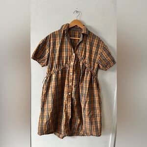 Plaid Button-Up Dress